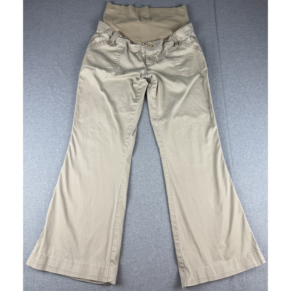 Three Seasons Maternity Pants Women's M Khaki Bootcut Stretch Over Belly